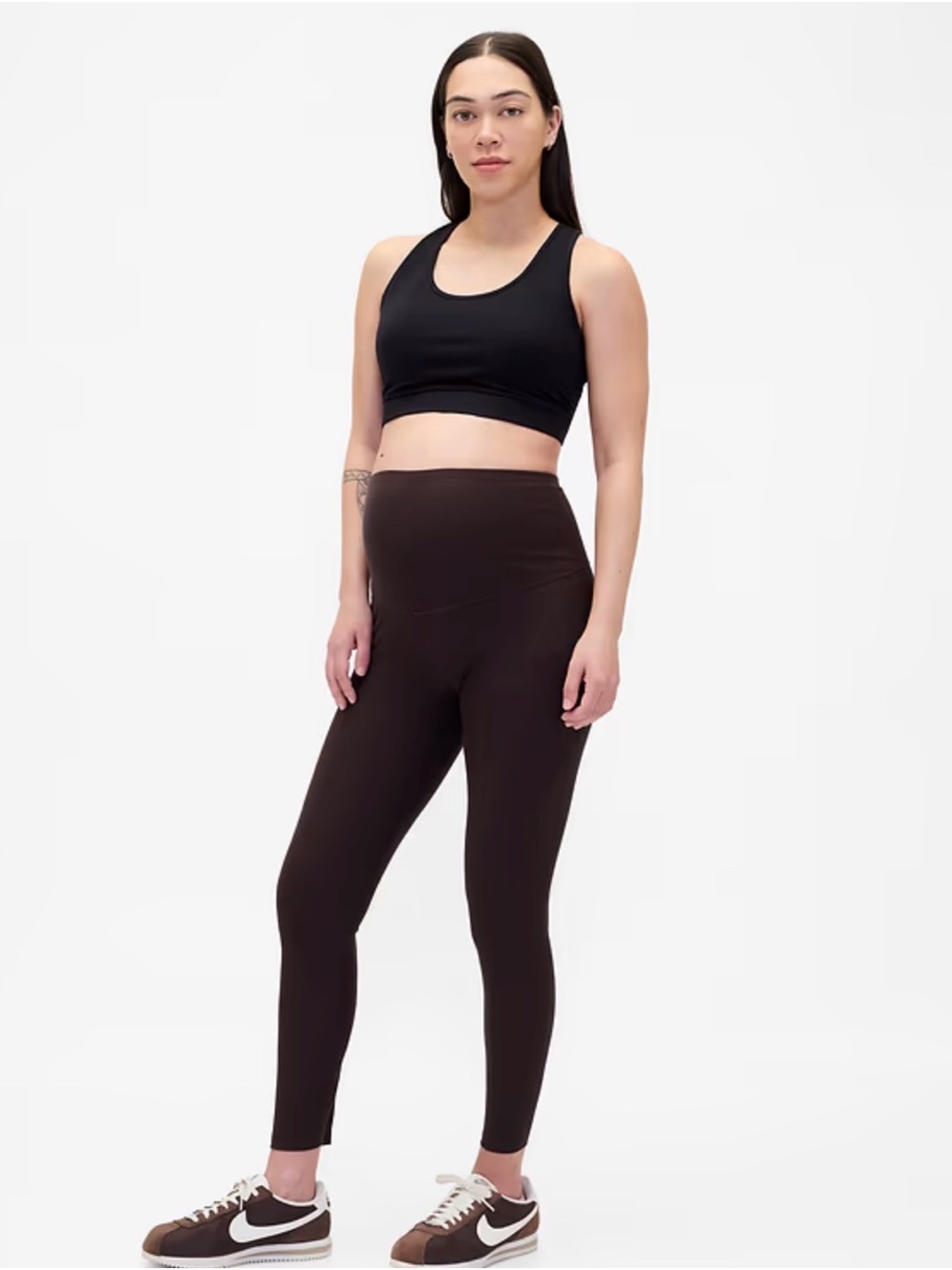 GAP Maternity High-Waist Chocolate Brown Leggings
